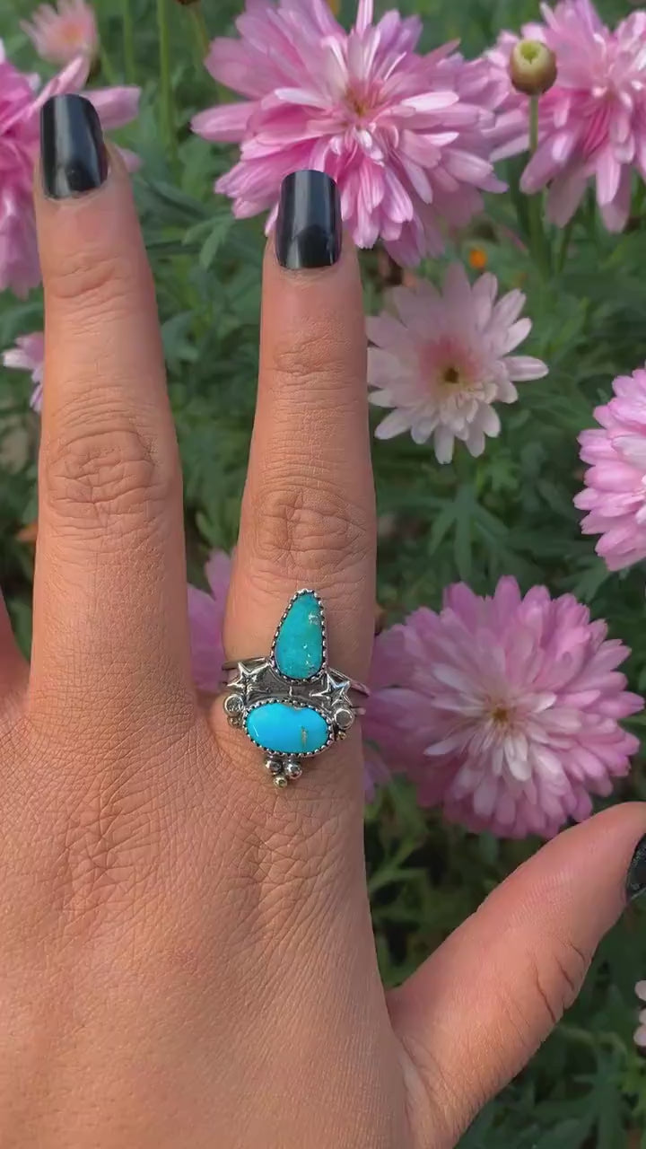 Sleeping Beauty & Blue Ridge Turquoise Ring - Size 7 1/2
