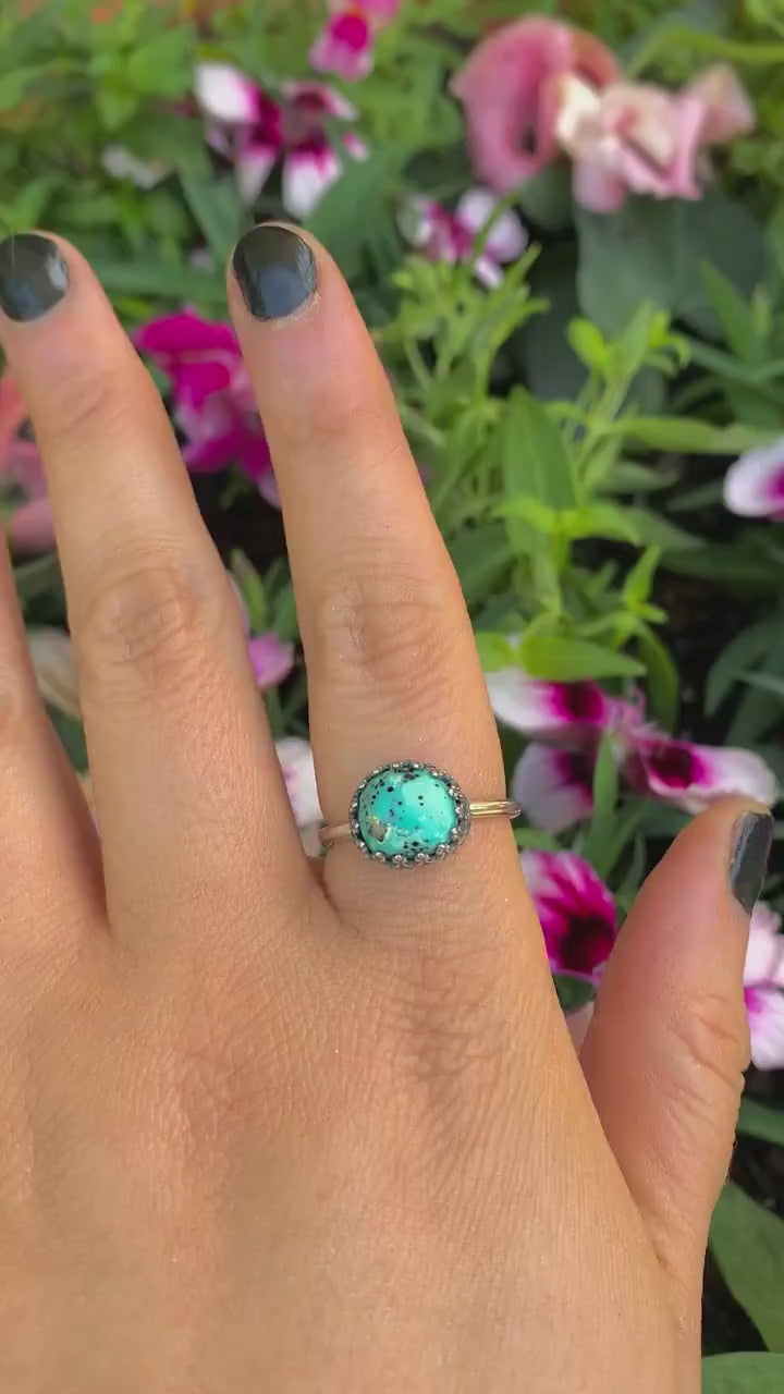 White Water Turquoise Ring - Size 8