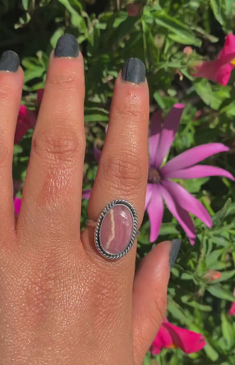 Rhodochrosite Ring - Size 7 to 7 1/4