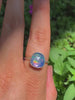 Rose Cut Clear Quartz & Aurora Opal Ring - Size 8 1/4