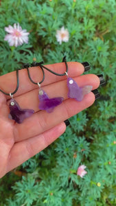 Amethyst Butterfly Pendant - Sterling Silver