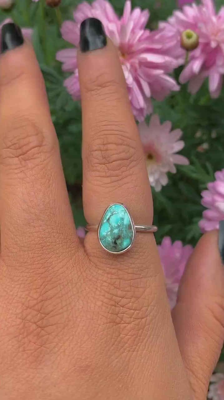 White Water Turquoise Ring - Size 7