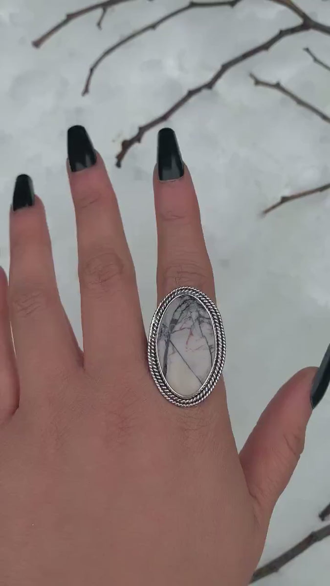 Porcelain Jasper Ring - Size 10 1/4