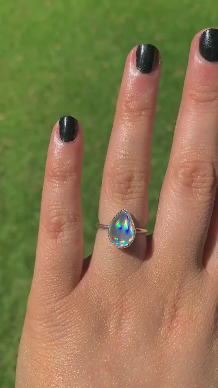 Angel Aura Quartz Ring - Size 5 1/2