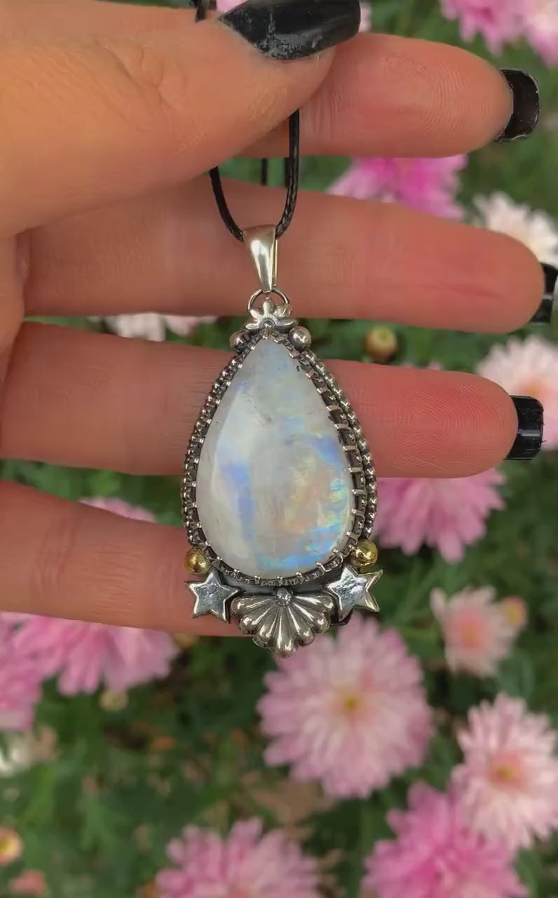 Moonstone Star Pendant - Sterling Silver