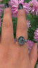 Rose Cut Black Rutilated Quartz Ring, Sterling Silver, Size 8