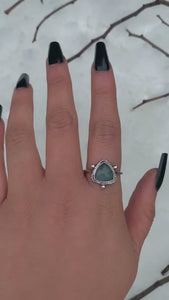 Rose Cut Aquamarine Ring - Size 10