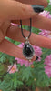 Black Onyx Pendant - Sterling Silver Crescent Moon