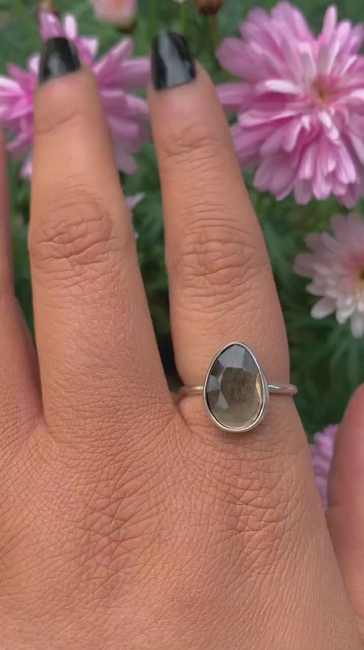 Rose Cut Smoky Quartz Ring - Size 7 1/2