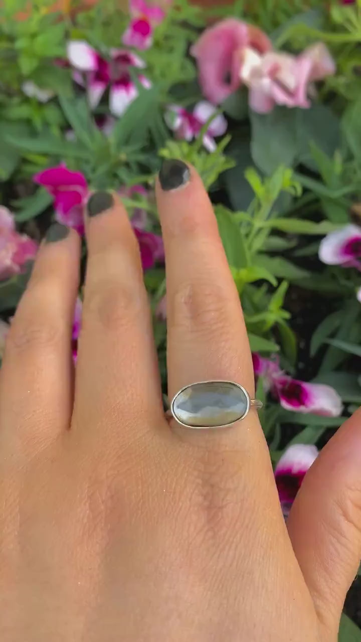 Rose Cut Smoky Quartz Ring - Size 8