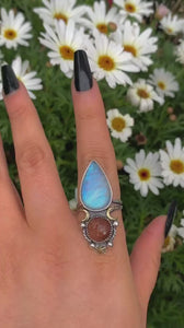 Sunstone & Moonstone Ring - Size 10 1/4