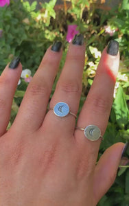 Molten Silver Moon Rings - Sterling Silver