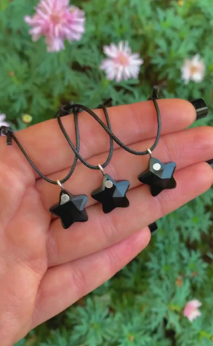 Black Onyx Star Pendant - Sterling Silver