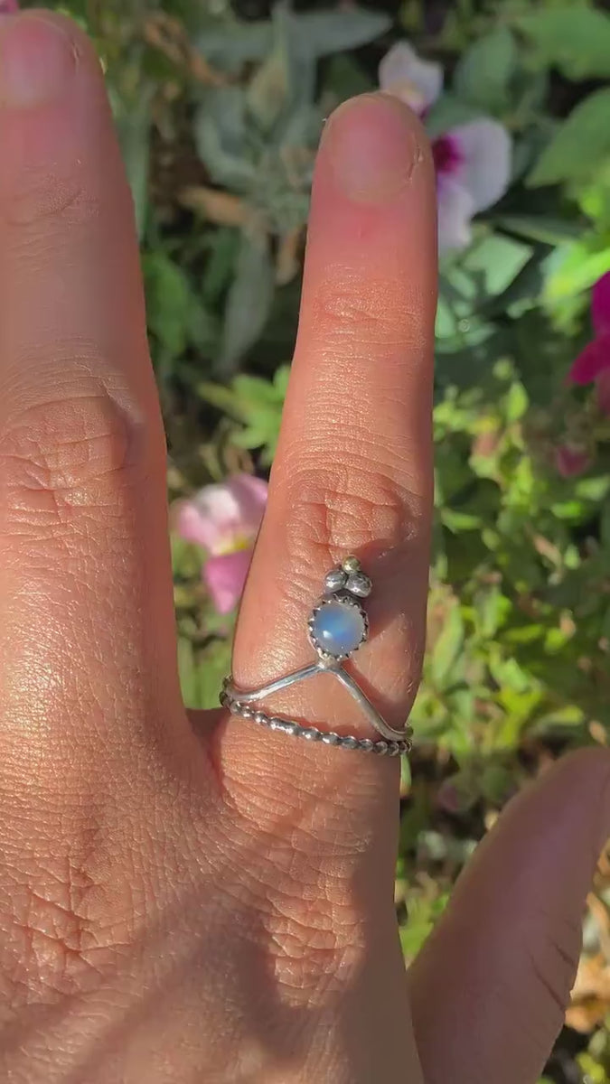 Moonstone Ring Stack - Size 8 1/4