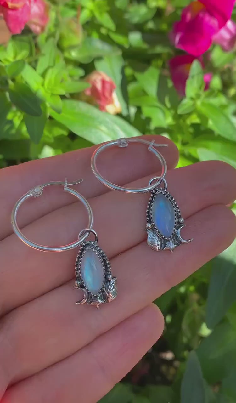 Moonstone Earrings - Sterling Silver