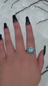 Larimar Snowflake Ring - Size 10 1/2