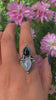 Black Onyx & Moonstone Ring - Size 8 1/4