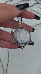 Dendritic Opal Snowflake Pendant - Sterling Silver