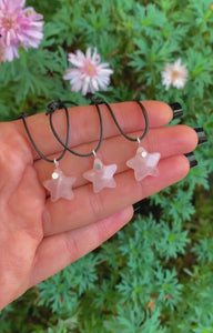 Rose Quartz Star Pendant - Sterling Silver