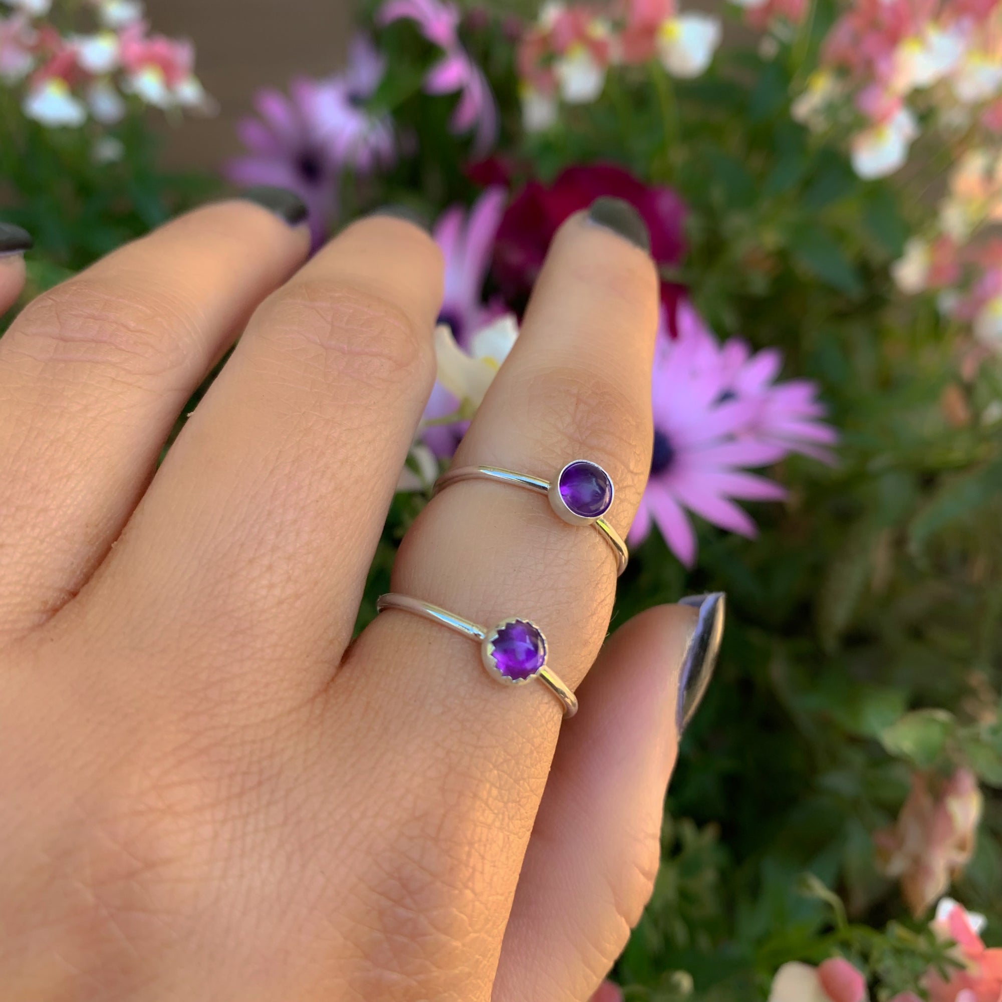 Real shop amethyst rings