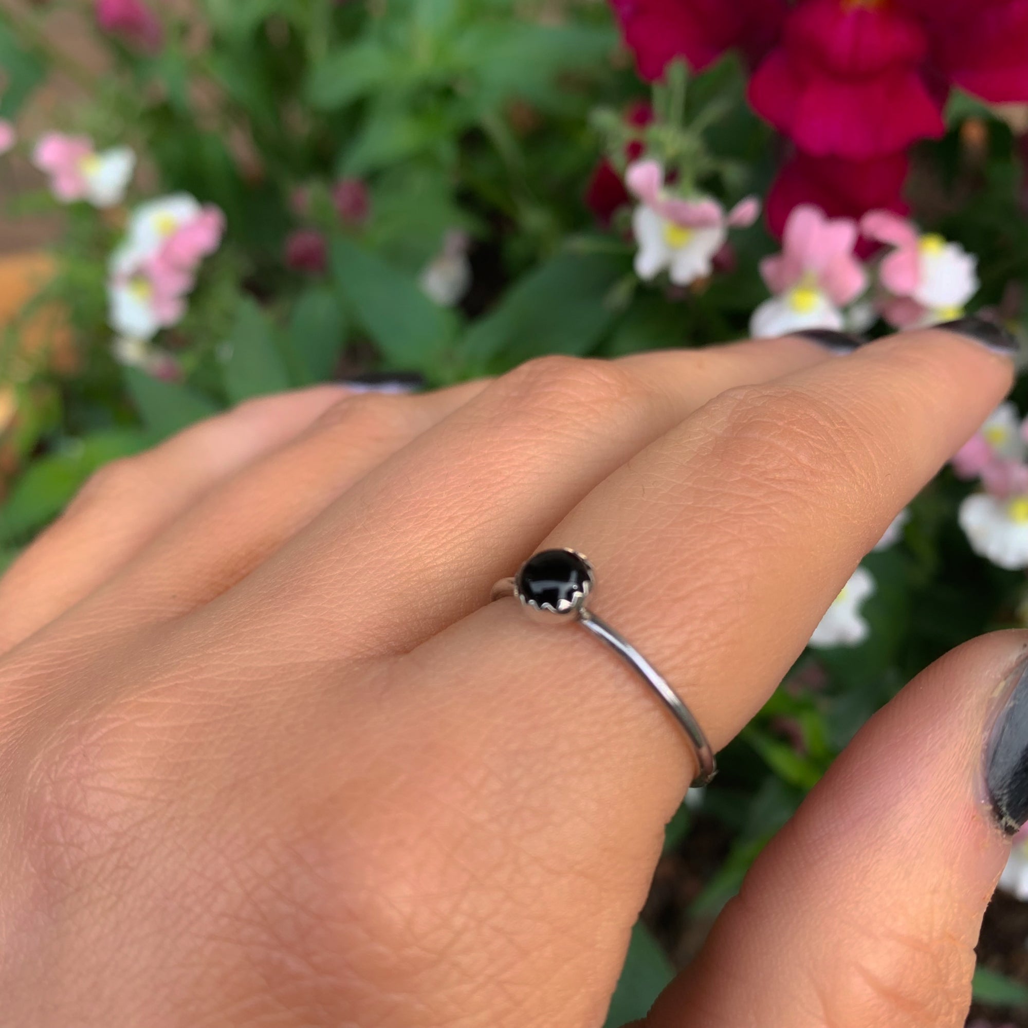Black Onyx Twist Ring - Made to Order