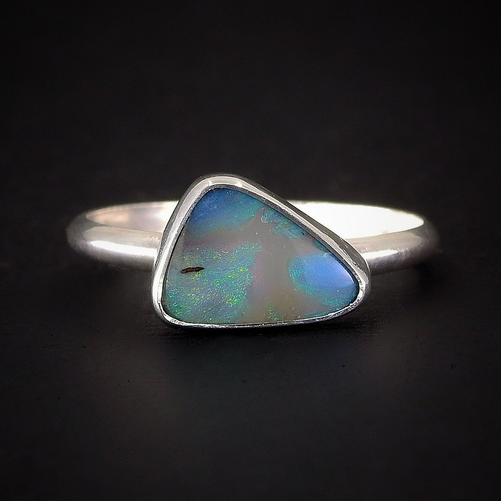 Australian Boulder Opal Ring - Size 10 1/4