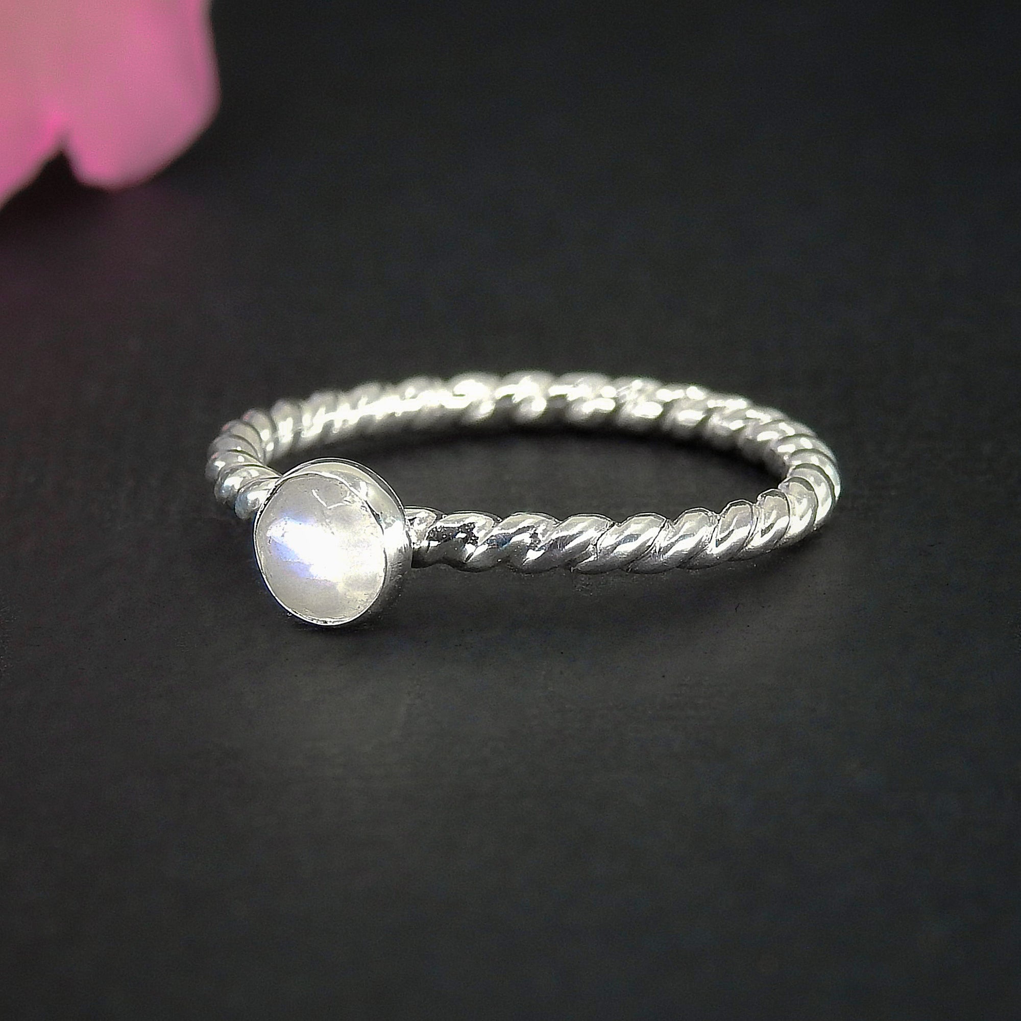 Moonstone Twist Ring - Made to Order