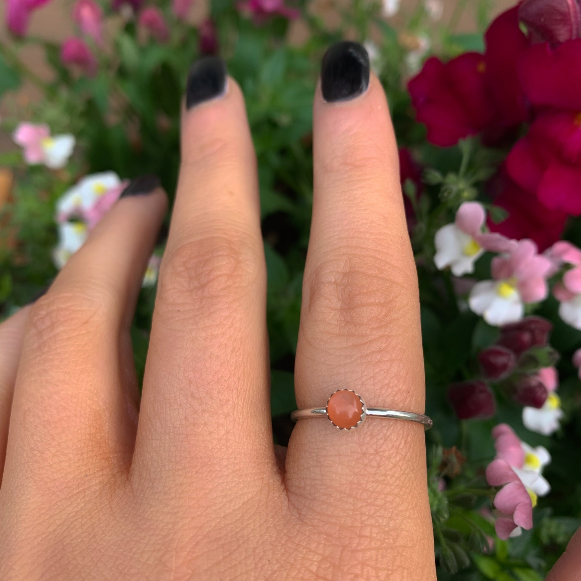 Peach Moonstone Ring - Made to Order