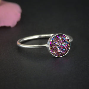 Rainbow Aura Quartz Ring Made to Order Gem Tonik