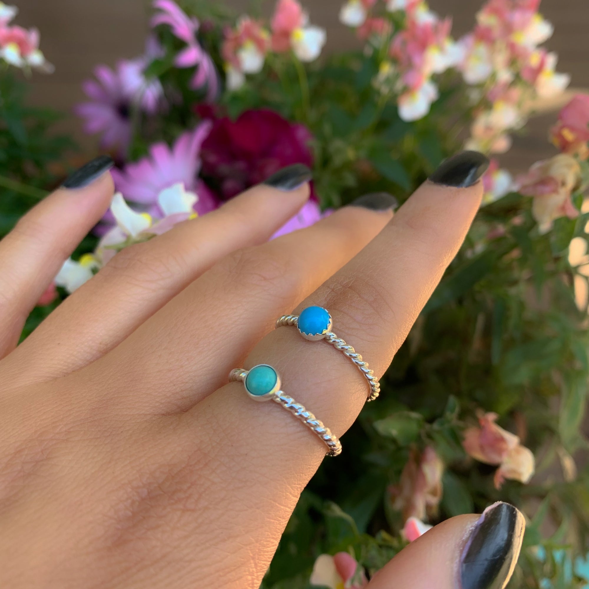 Turquoise Twist Ring - Made to Order