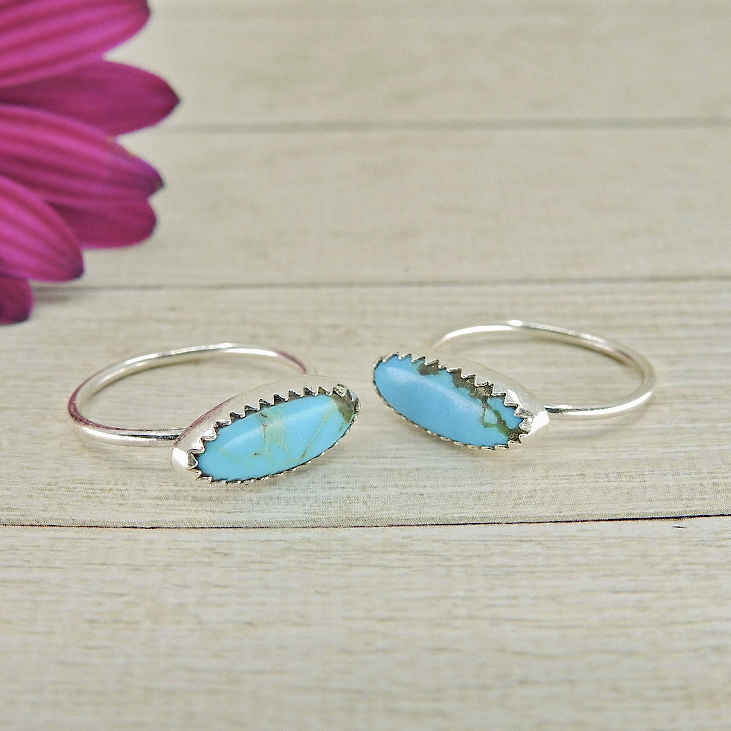 Your Custom Hubei Turquoise Stacker Ring - Made to Order - Gem & Tonik