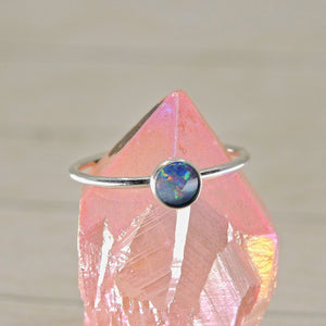 Rainbow Australian Opal Ring - Made to Order 