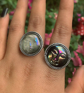 Your Custom Aura Quartz Moon Goddess Ring - Made to Order - Gem & Tonik