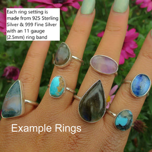 Your Custom Moss Agate Ring - Sterling Silver 