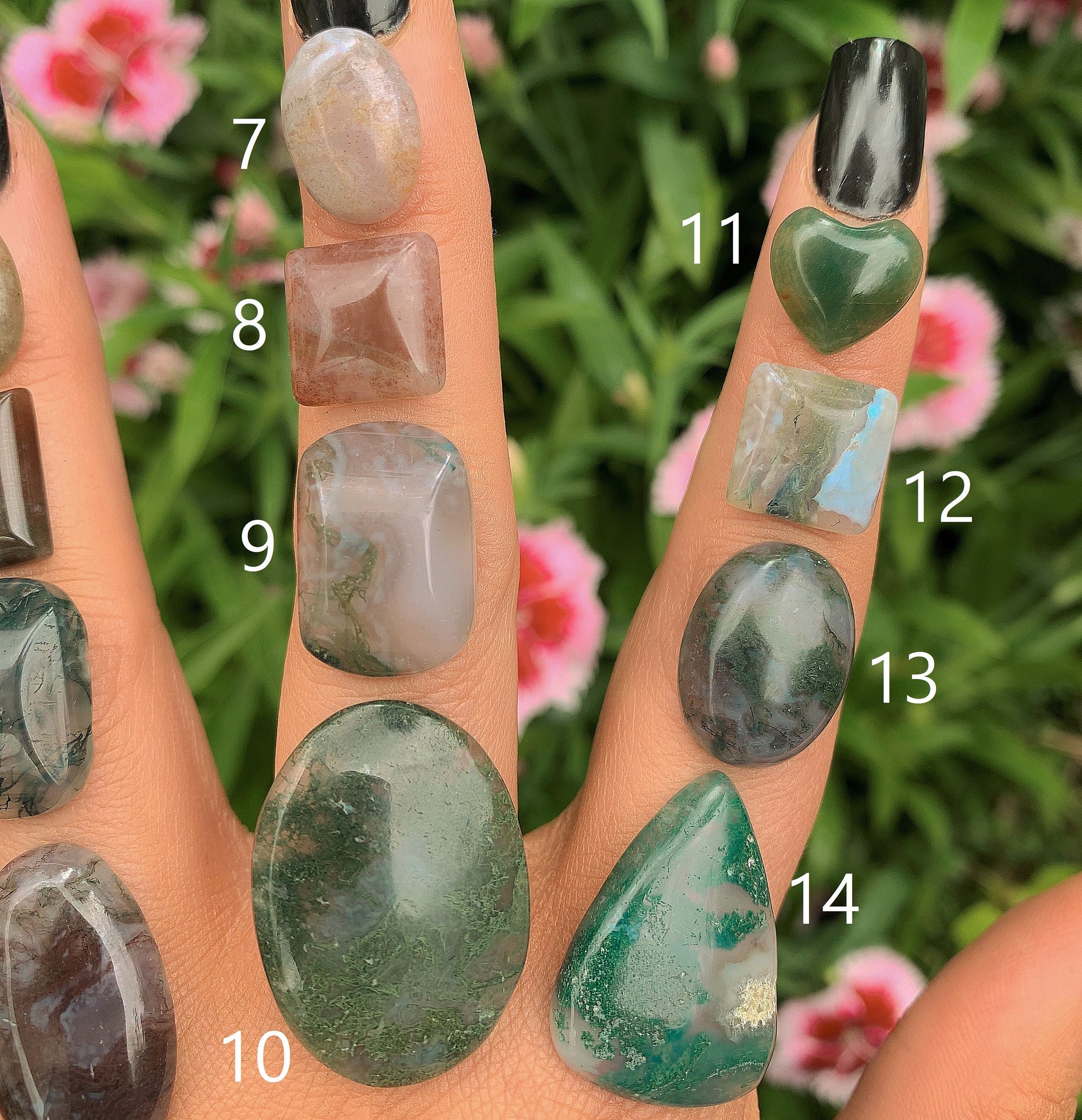 Your Custom Moss Agate Ring - Sterling Silver 