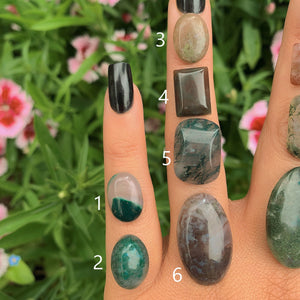 Your Custom Moss Agate Ring - Sterling Silver 