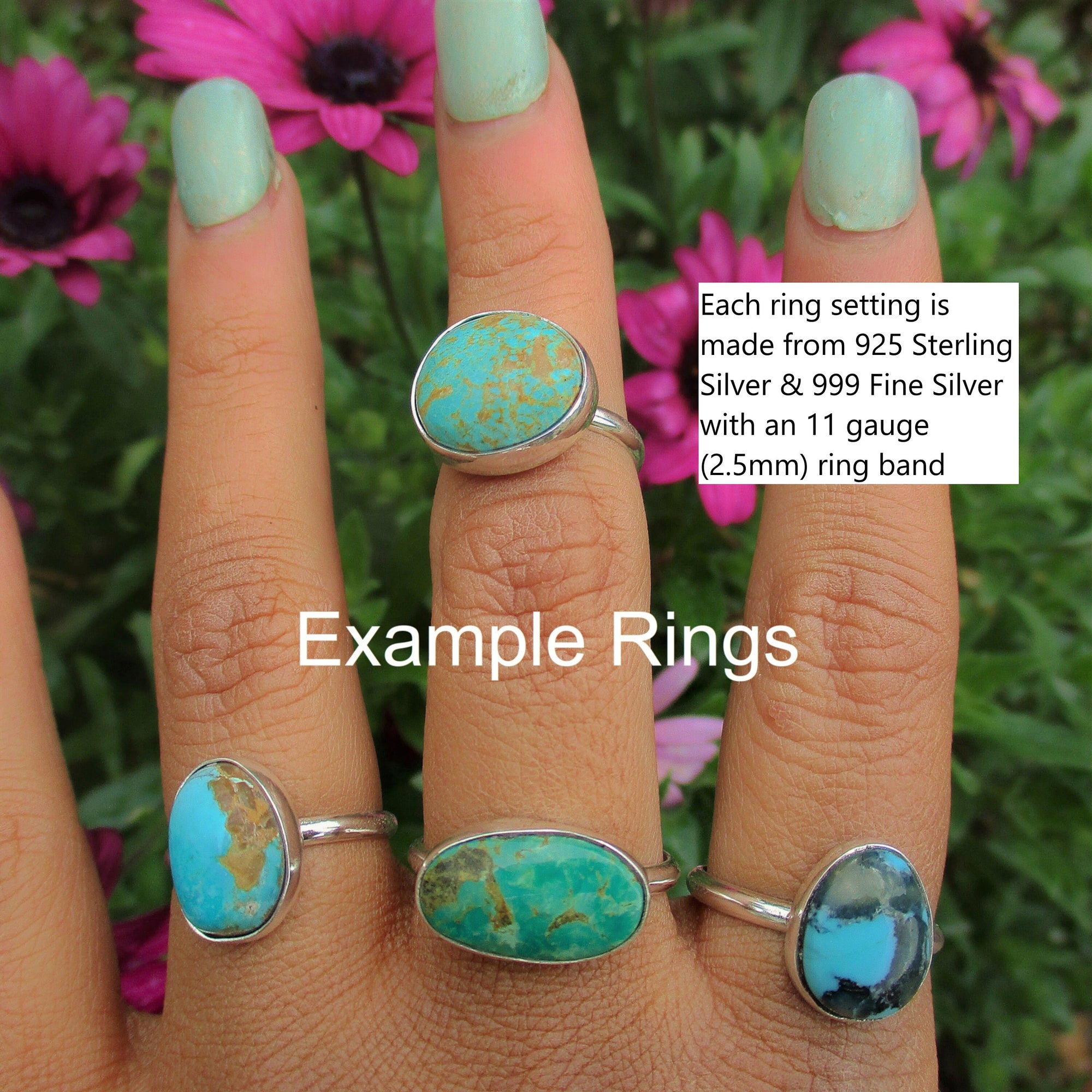 Your Custom Hubei Turquoise Ring - Sterling Silver 