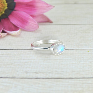 Rose Cut Moonstone Ring - Size 4.25 