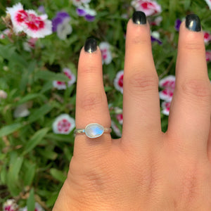 Rose Cut Moonstone Ring - Size 4.25 