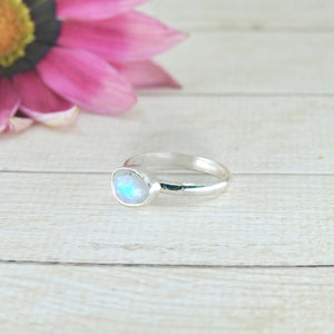 Rose Cut Moonstone Ring - Size 4.25 