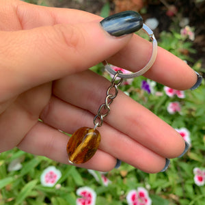 Baltic Amber Keyring - Sterling Silver & Stainless Steel 