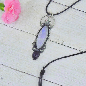 Moonstone & Iolite Pendant - Sterling Silver 