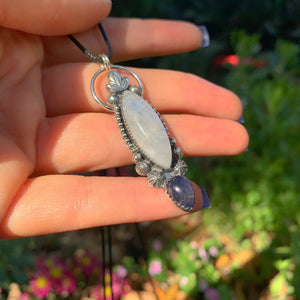 Moonstone & Iolite Pendant - Sterling Silver 