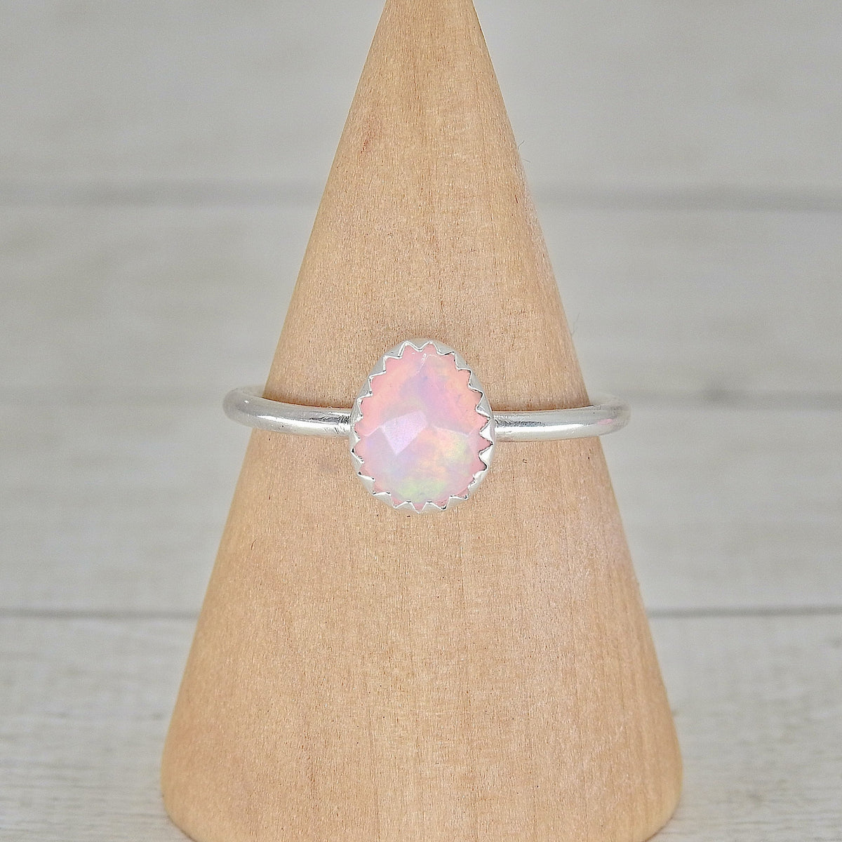 Rose Cut Ethiopian Opal Ring - Size 6 