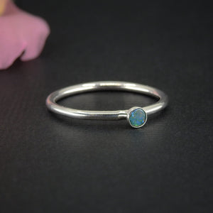 Blue Australian Opal Ring - Made to Order 