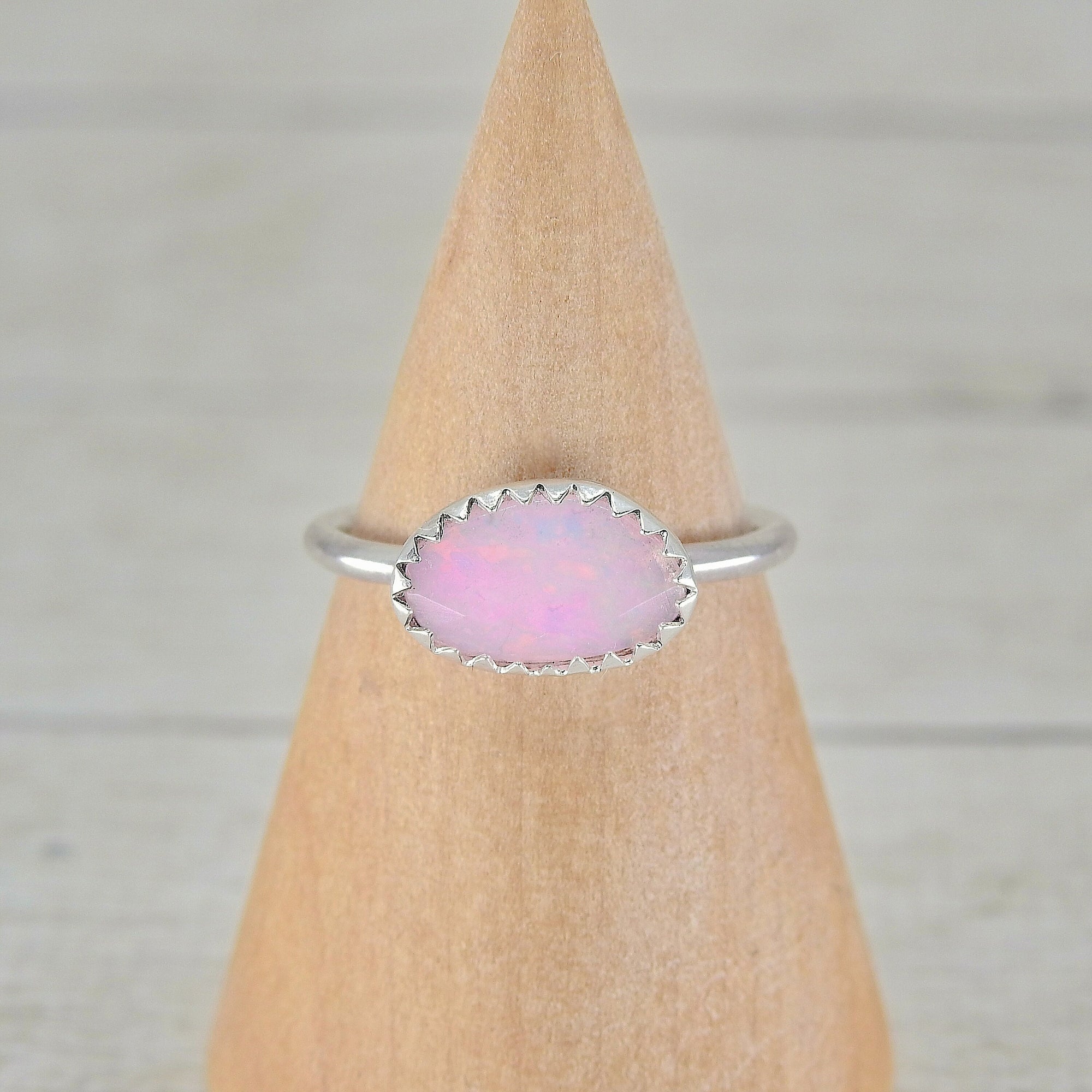 Rose Cut Ethiopian Opal Ring - Size 6 