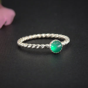 Green Onyx Twist Ring - Made to Order 
