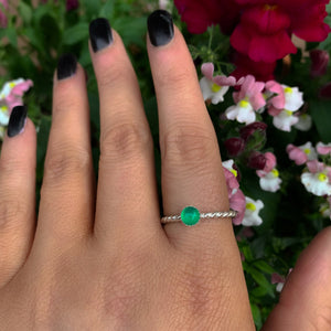 Green Onyx Twist Ring - Made to Order 