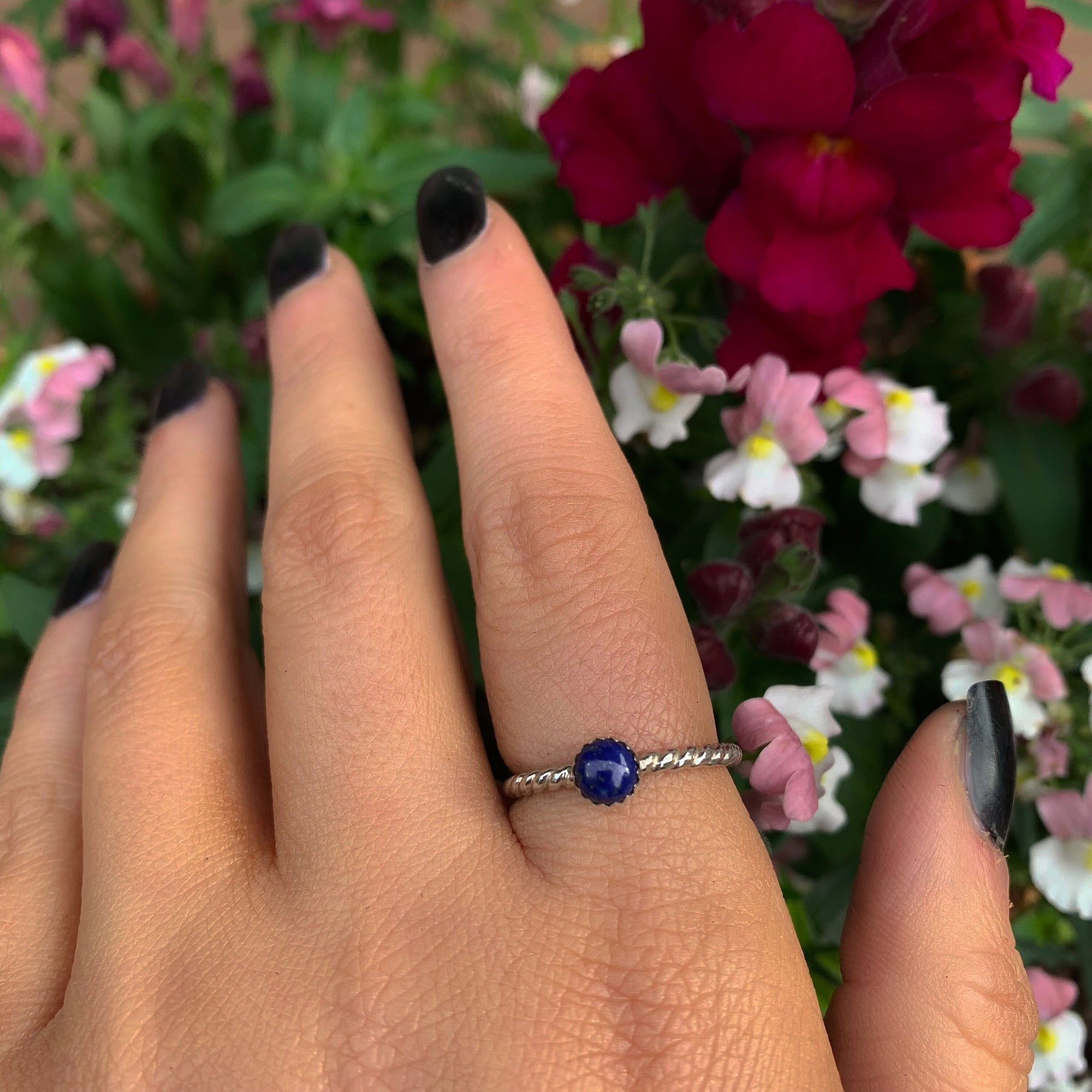 Lapis Lazuli Twist Ring - Made to Order 