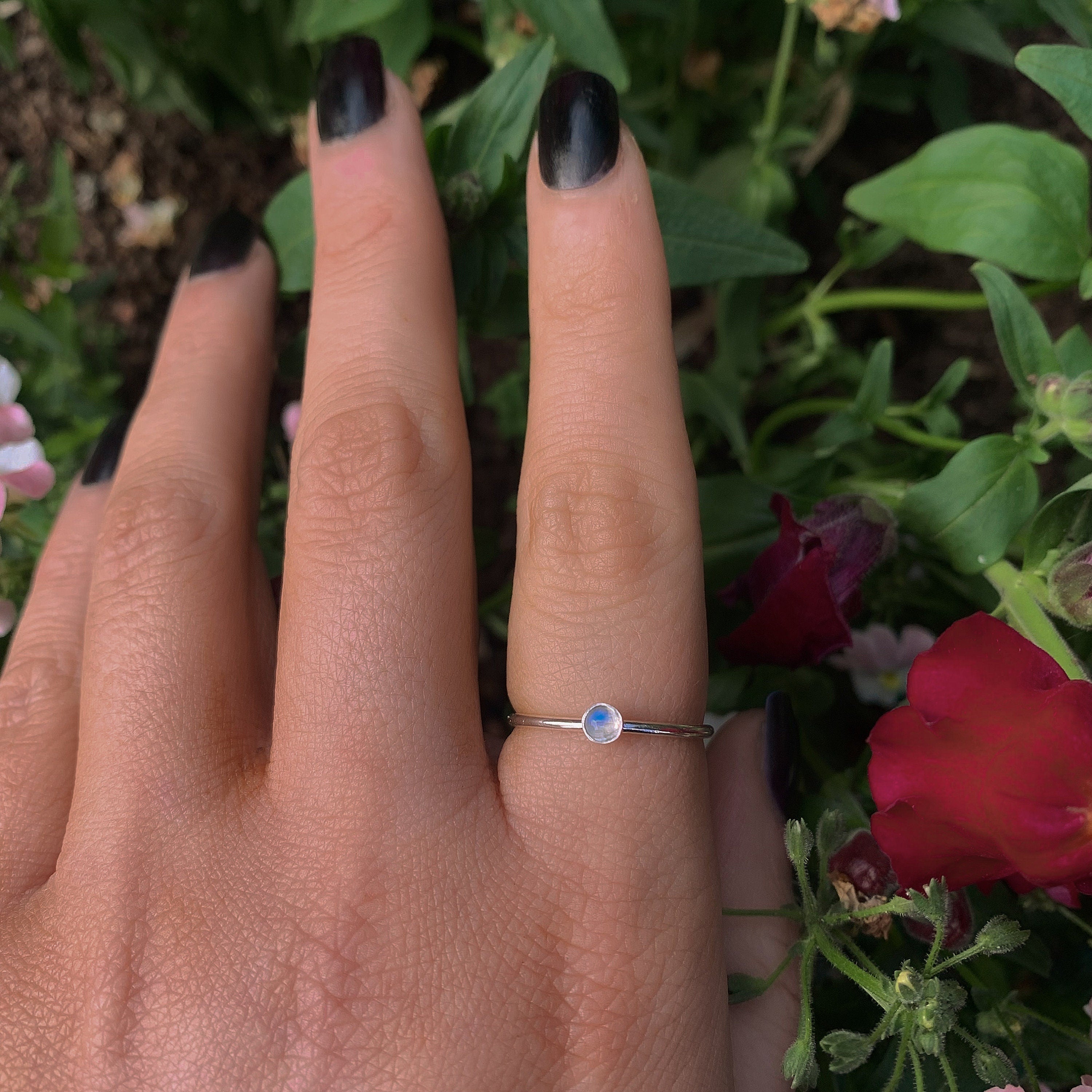 Dainty Moonstone Ring - Made to Order 